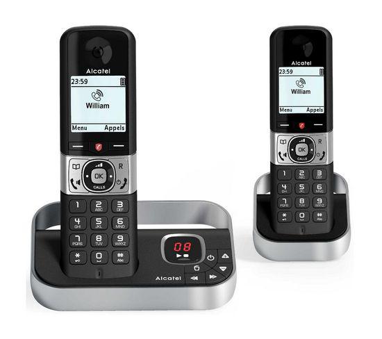 Téléphone sans fil duo dect noir avec répondeur -