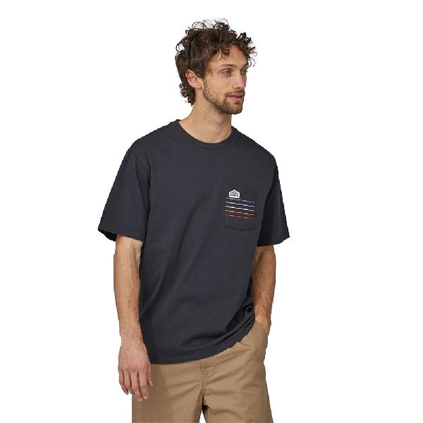 Patagonia line logo ridge stripe organic pocket t-shirt -