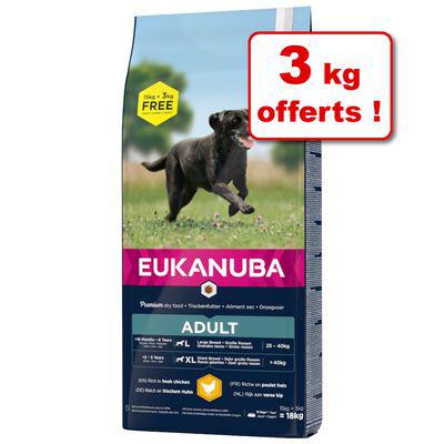 croquettes eukanuba pour chien: 15 kg + 3 kg offerts !