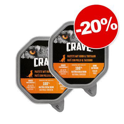 Barquettes crave adult 2 x 150 g pour chien: 20 % de remise