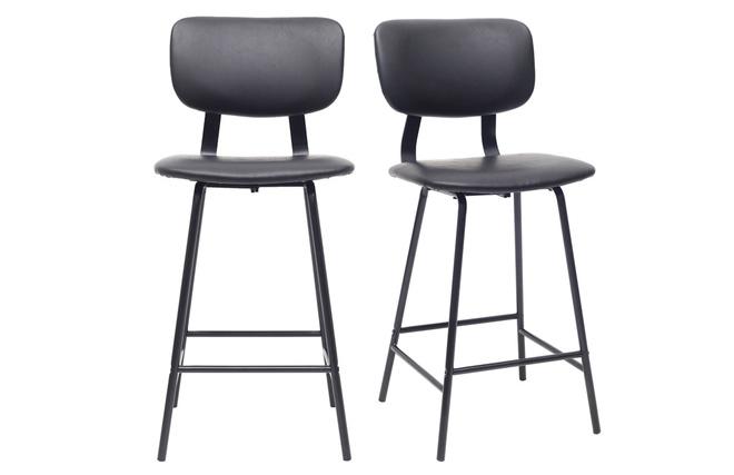 tabourets de bar vintage noir avec pieds m/xc3/xa9tal 65cm