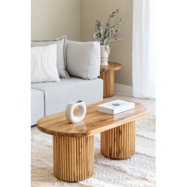 Table basse ovale en bois de teck (100x50 cm) randall