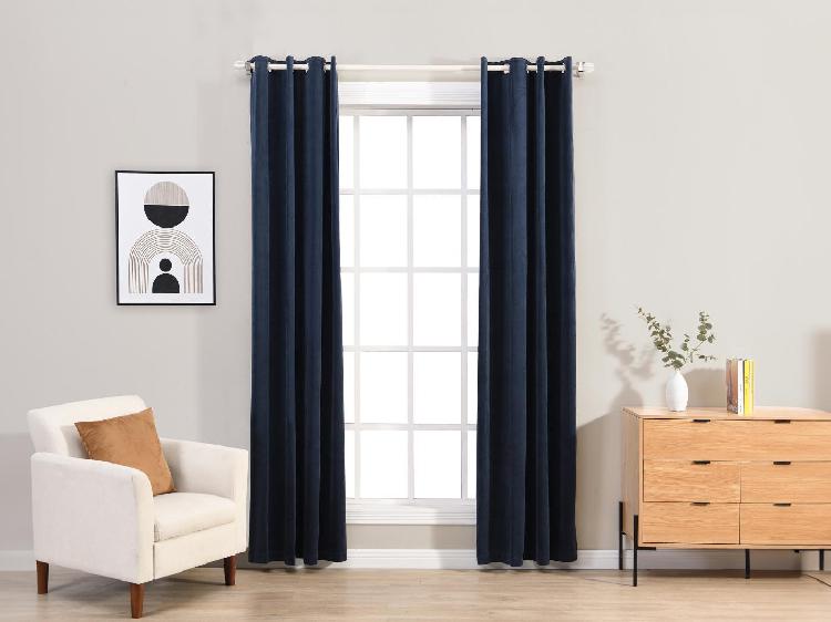 Lot de 2 rideaux - l. 135 x h. 260 cm - bleu nuit - kolami