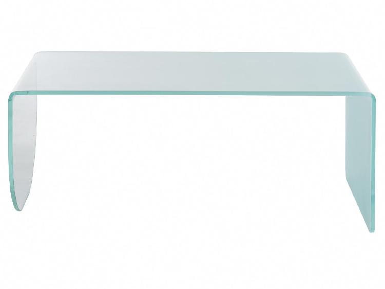 Table basse en verre trempé - transparent et bleu - kinami Table basse en verre trempé - transparent et bleu - kinami