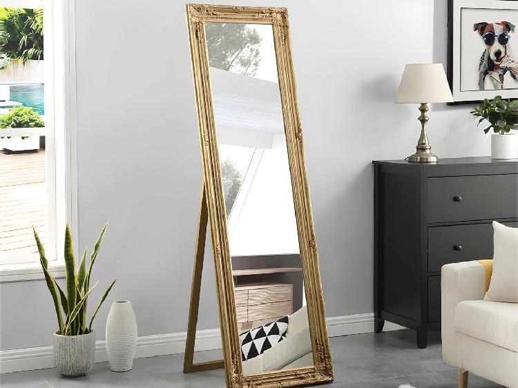 Miroir sur pied avec moulures honore - bois d&#39;eucalyptus -