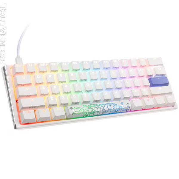 ducky one 3 classic pure white mini gaming tastatur, rgb led