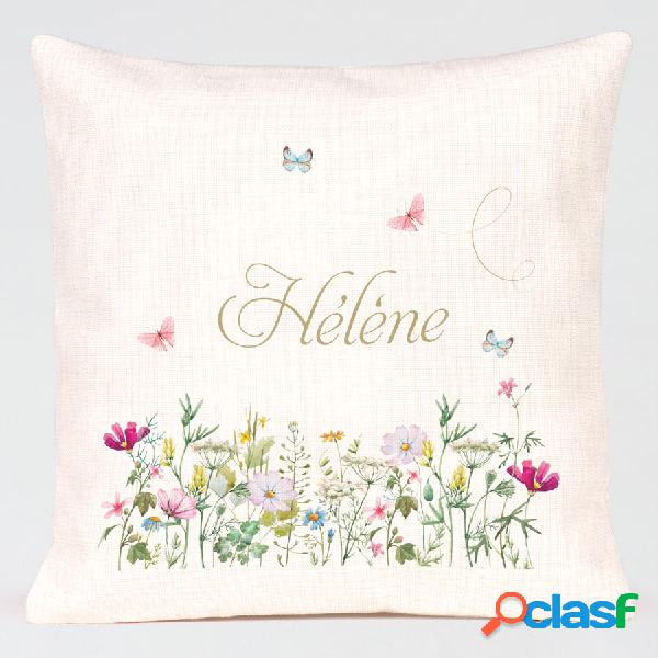 Coussin personnalisé jardin champêtre - cadeaux