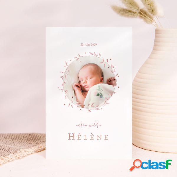 Faire part naissance fille avec dorure rose