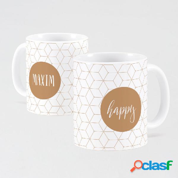 Mug formes géométriques et prénom - Cadeaux