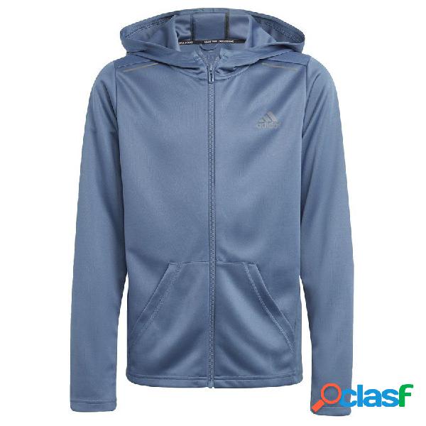 adidas Sweat à Capuche Aeroready HIIT Full Zip - Bleu Enfant, pointure 140 cm