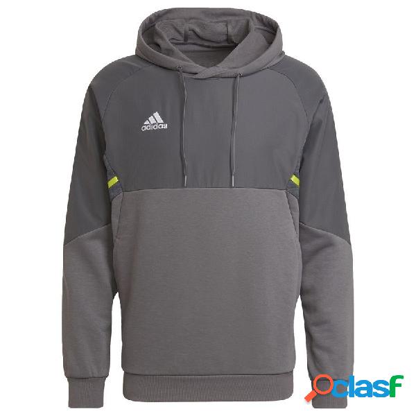 Adidas sweat à capuche condivo 22 - gris/blanc, pointure x-large