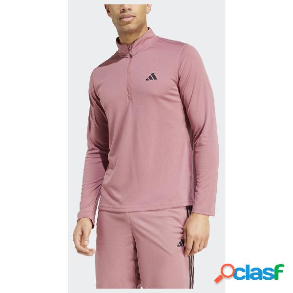 Adidas t-shirt de training à manches longues et zip 1/4 train essentials, pointure medium