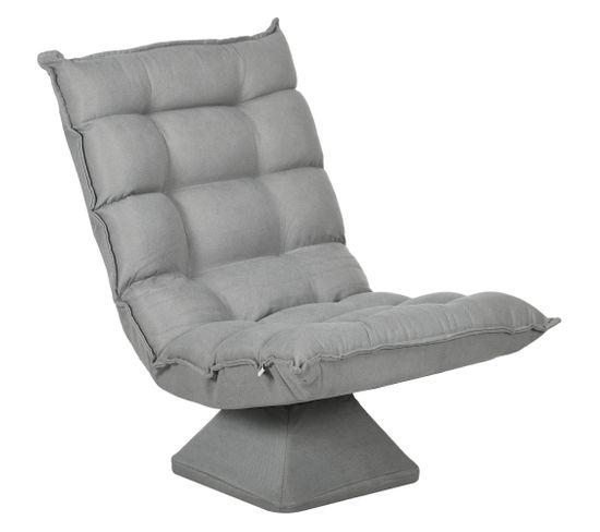 fauteuil relax pivotant inclinable tissu velours microfibre