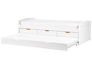 lit gigogne en bois 90 x 200 cm blanc petiville