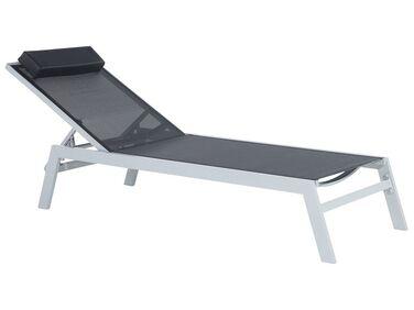 chaise longue en aluminium noir catania ii