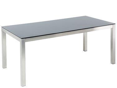 Table de jardin avec plateau en verre noir 180 cm grosseto