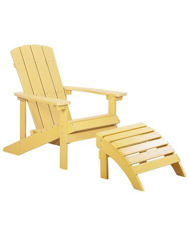 Chaise de jardin adirondack jaune