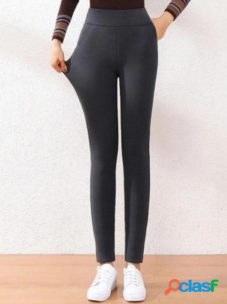 Basique Élasticité Moulant Unicolore Pantalons De Yoga