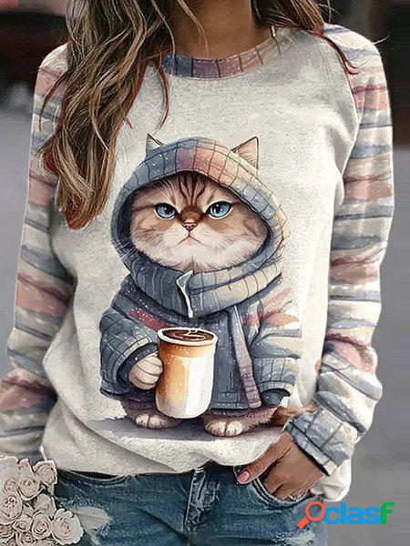 Chat Décontracté Sweat-shirt Chat Décontracté Sweat-shirt