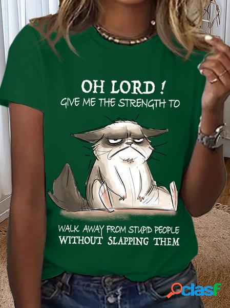 Femmes Marrant Mot Oh Seigneur Donner Moi le Force À Marche Une façon de Stupide Personnes Sans Claques Eux Ample T-shirt