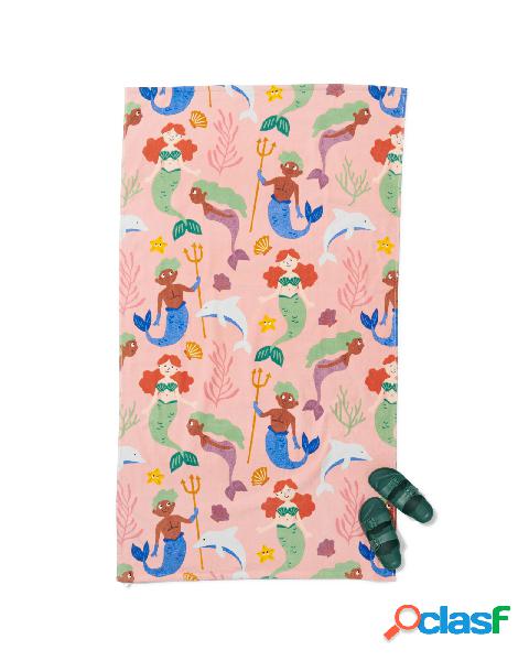 Hema drap de plage enfants 80x140 sirène (rose)