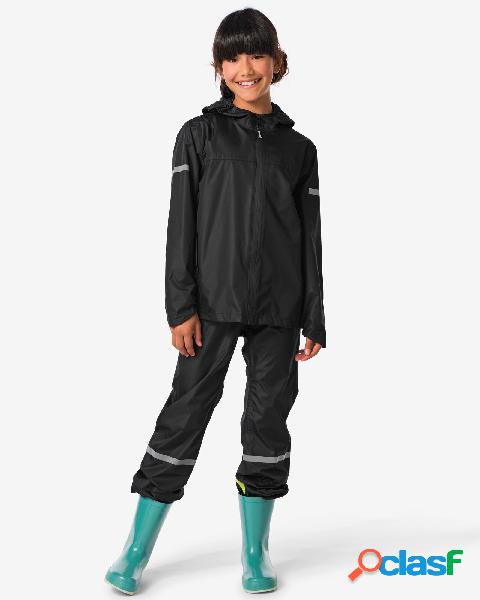 Hema pantalon de pluie pour enfant léger imperméable noir (noir)