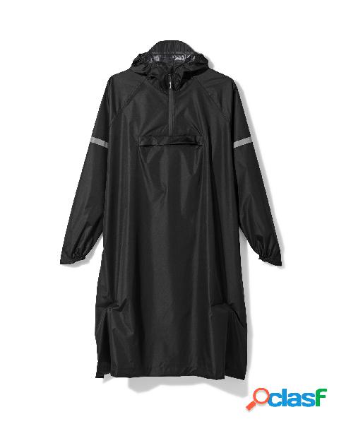 Hema poncho de pluie pour adulte léger imperméable noir (noir)