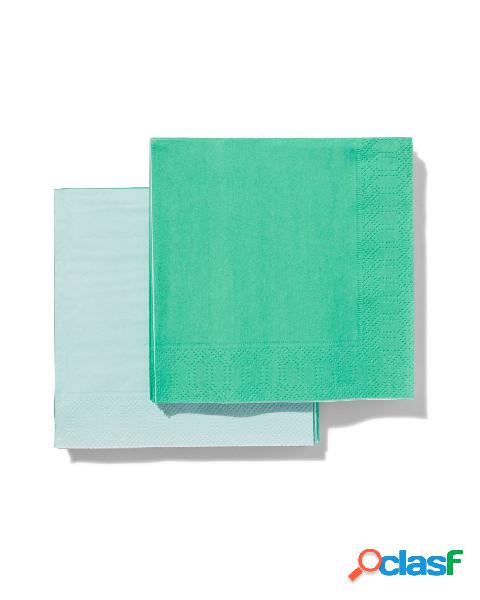 Hema serviettes 24 x 24 cm bleues - lot de 20