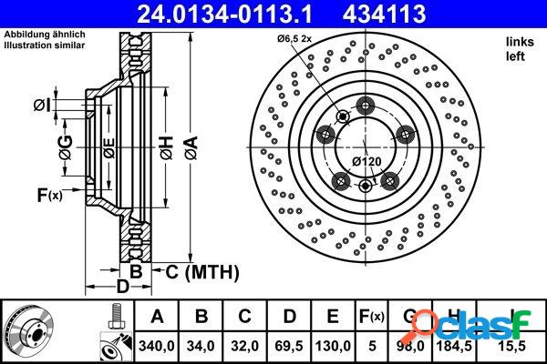 Disque de frein 24.0134-0113.1 ate 24.01340113.1