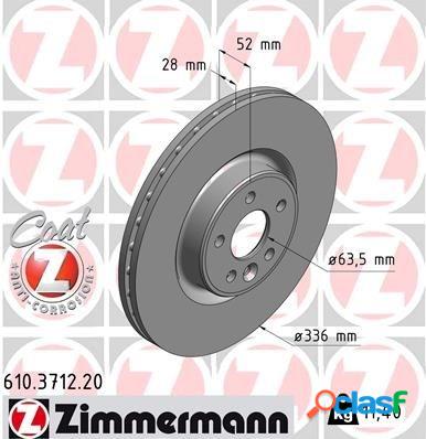 Disque de frein COAT Z 610.3712.20 Zimmermann 610.3712.20