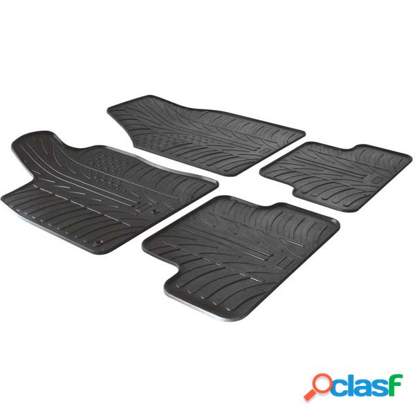 Tapis en caoutchouc pour volkswagen touran 2015- (t-design 4 pièces + clips de montage) gl0079