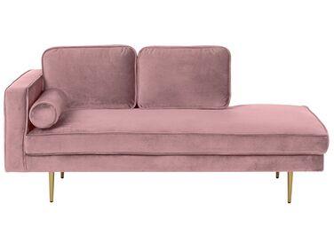 Chaise longue rose poudr/xc3/xa9 c/xc3/xb4t/xc3/xa9 gauche