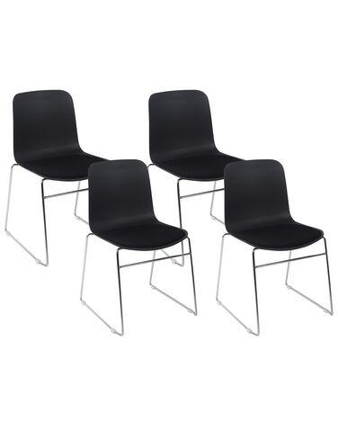 Lot de 4 chaises nulato noir