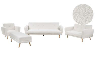 Ensemble canap/xc3/xa9s et fauteuil en tissu boucl/xc3/xa9 Ensemble canap/xc3/xa9s et fauteuil en tissu boucl/xc3/xa9