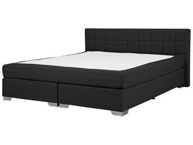 Lit boxspring tissu admiral 180 x 200 cm noir