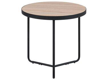 Table basse noire avec plateau en bois melody medium