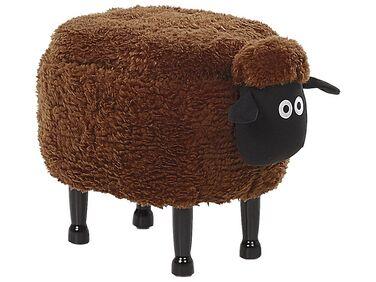 Tabouret enfant en tissu marron sheep