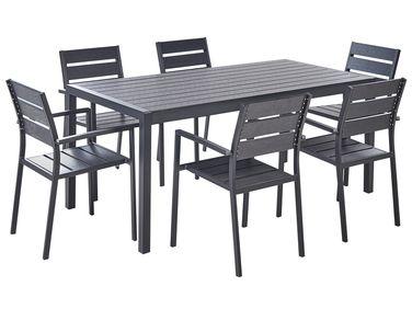 Ensemble de jardin table et chaises noir vernio