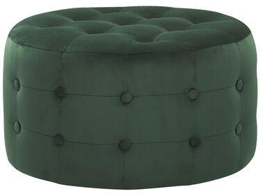 Pouf en velours vert fonc/xc3/xa9 /xe2/x8c/x80 55 cm tampa