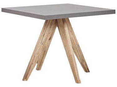 Table de jardin en fibre-ciment gris et bois 90 x 90 cm Table de jardin en fibre-ciment gris et bois 90 x 90 cm