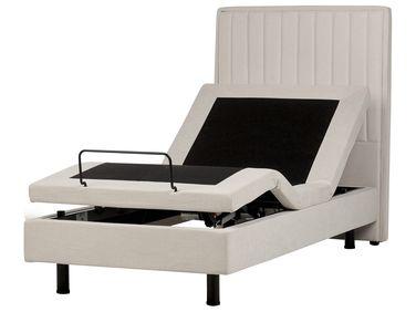 Lit r/xc3/xa9glable tissu duke ii 90 x 200 cm beige clair