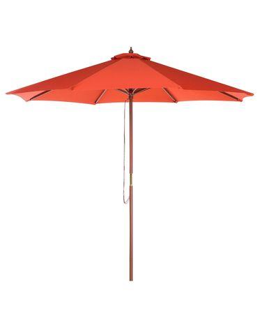 Parasol de jardin en bois avec toile rouge /xe2/x8c/x80 270