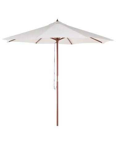 Parasol de jardin en bois avec toile beige clair