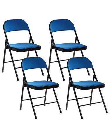 lot de 4 chaises pliantes sparks bleu