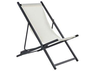 Transat pliable beige cr/xc3/xa8me et blanc locri ii