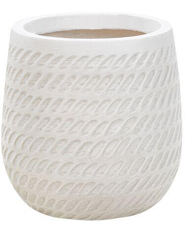 Cache-pot livadia pierre 19 cm blanc cass/xc3/xa9