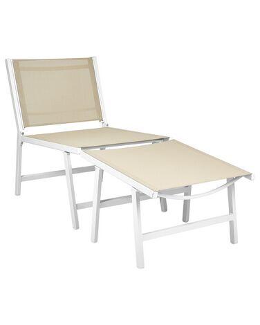 Chaise de jardin marceddi m/xc3/xa9tal blanc/beige