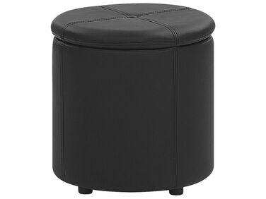 Pouf coffre en cuir pu noir maryland Pouf coffre en cuir pu noir maryland