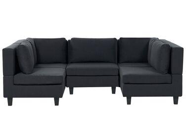 Canap/xc3/xa9 5 places en tissu noir unstad Canap/xc3/xa9 5 places en tissu noir unstad