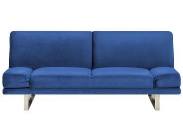 Canap/xc3/xa9 convertible 2 places en velours bleu marine